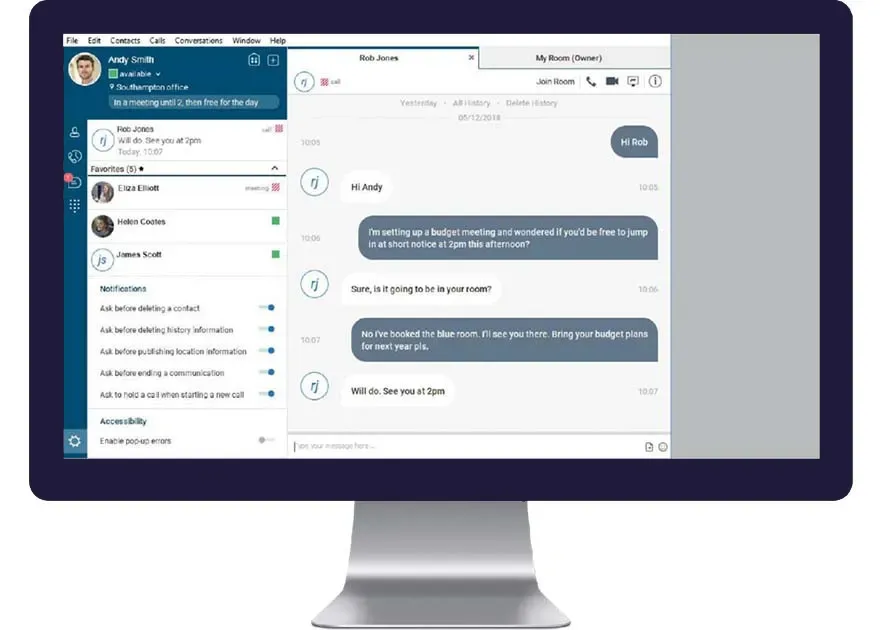 Horizon collaborate dashboard on a desktop computer