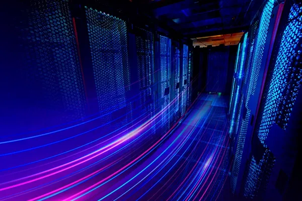 Light going through server room