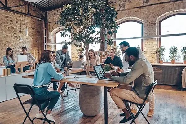 People collaborating around a table