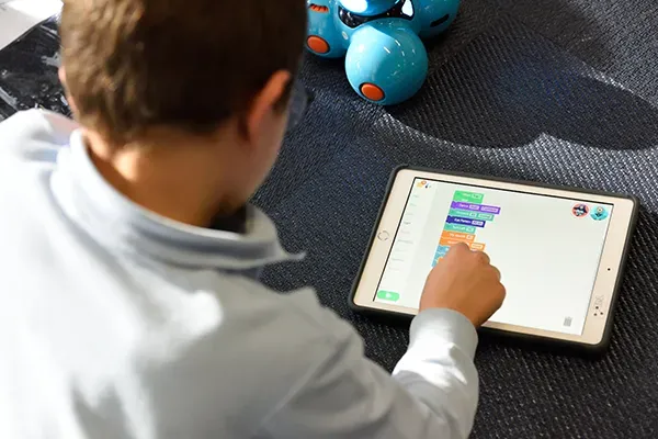 Child playing on tablet
