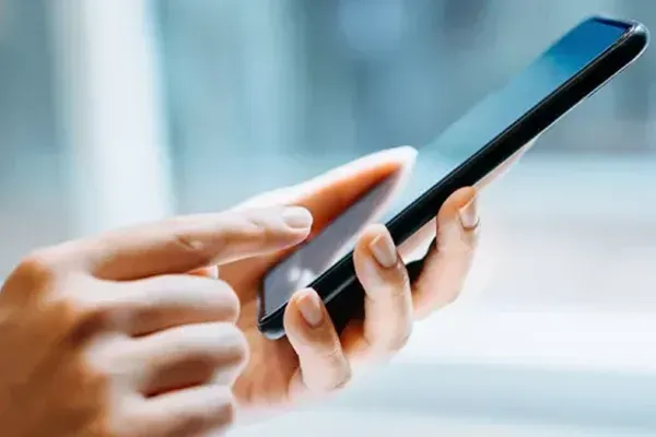Close up of person using phone