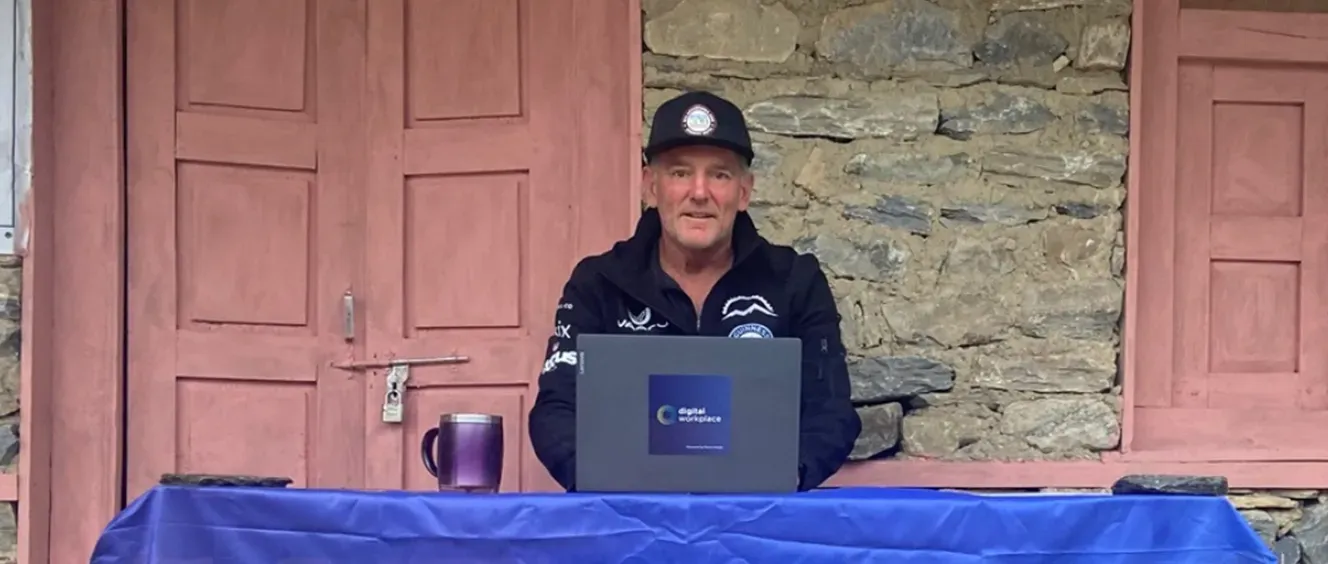 Neil Laughton on laptop