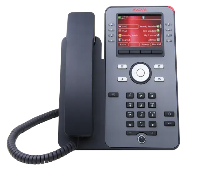 Avaya PBX handset with configuration screen open