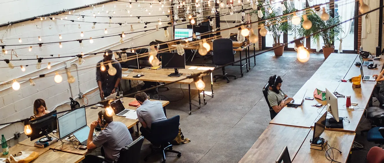 People working in shared office