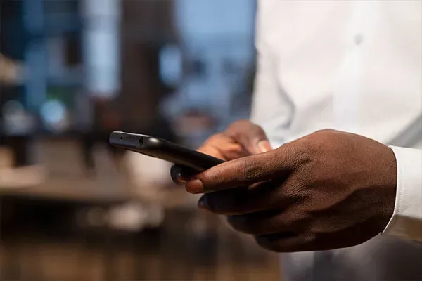 Man holding a mobile phone