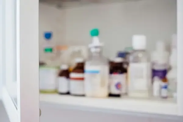 Medical prescriptions in cupboard