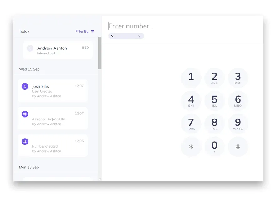 Phoneline Plus dailpad in desktop and mobile applications