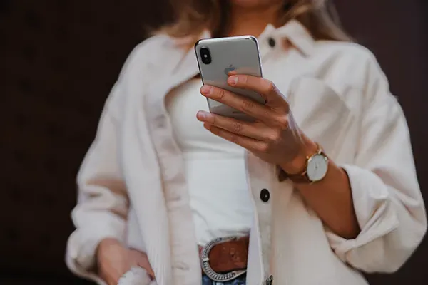 Woman looking at mobile phone